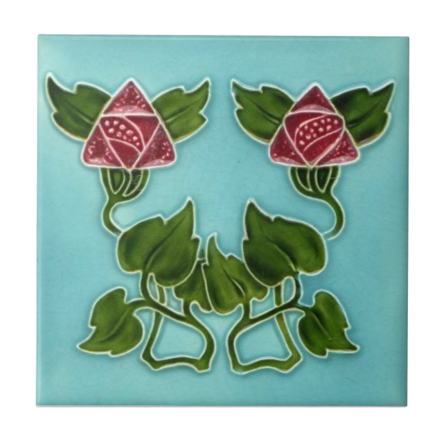 Carreau Tuile d'antiquité de reproduction de Nouveau de (Devant)