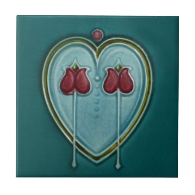 Carreau Tuile d'antiquité de reproduction de Nouveau de (Devant)