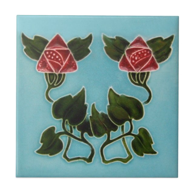 Carreau Tuile d'antiquité de reproduction de Nouveau de (Devant)