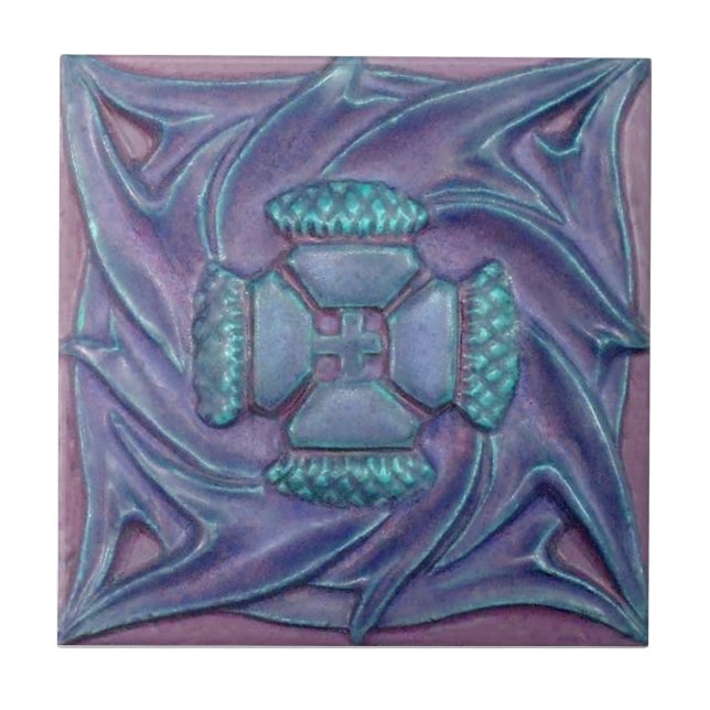 Carreau Tuile d'antiquité de reproduction de Nouveau de (Devant)