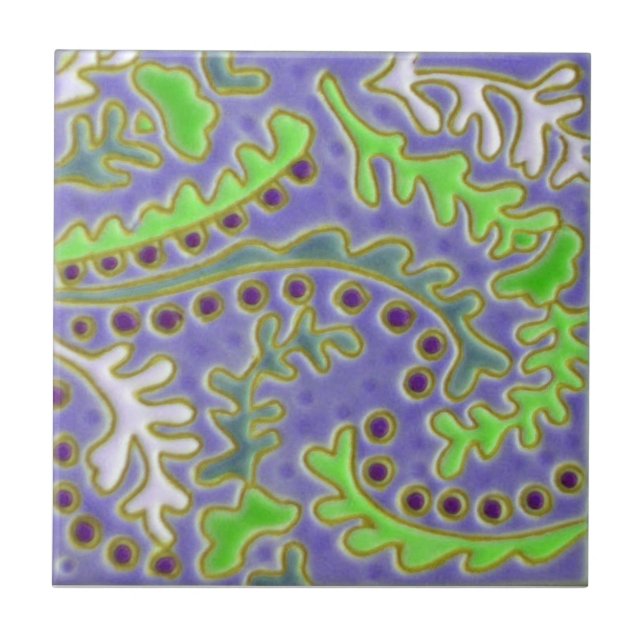 Carreau Tuile d'antiquité de reproduction de Paisley de (Devant)