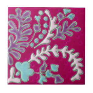 Carreau Tuile d'antiquité de reproduction de Paisley de