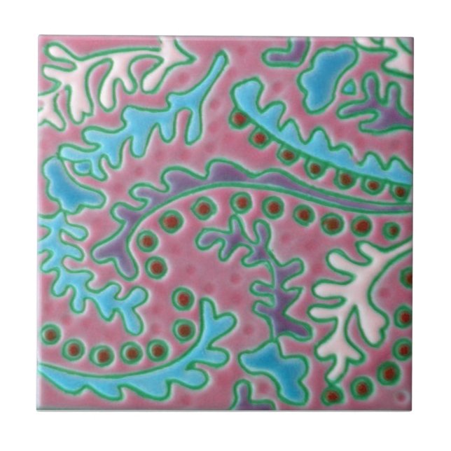 Carreau Tuile d'antiquité de reproduction de Paisley de (Devant)