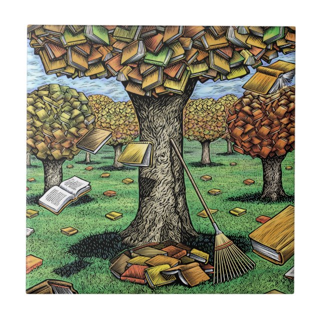 Carreau Tuile d'arbre de livre (Devant)