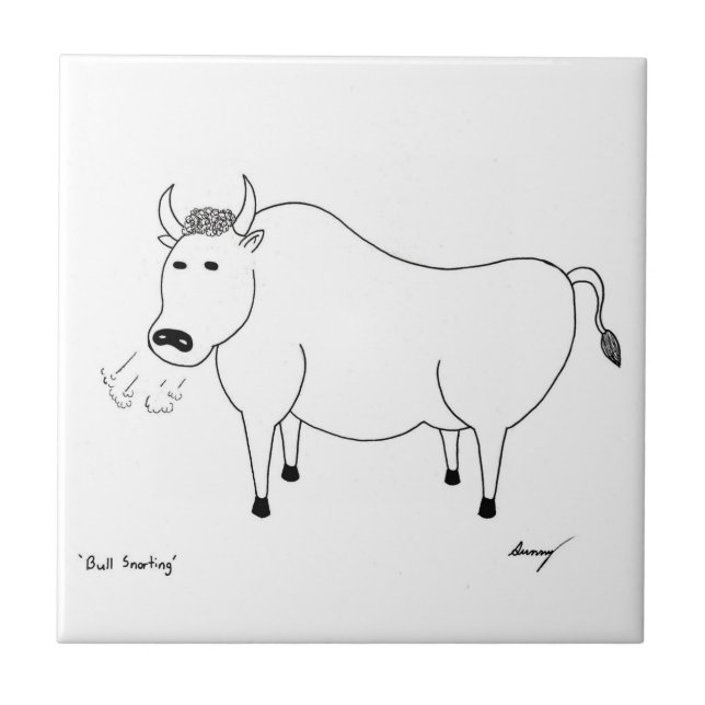 Carreau Tuile d'art populaire Bull (Devant)