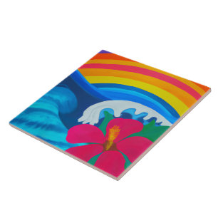 Carreau Tuile d'art tropical et hawaïen