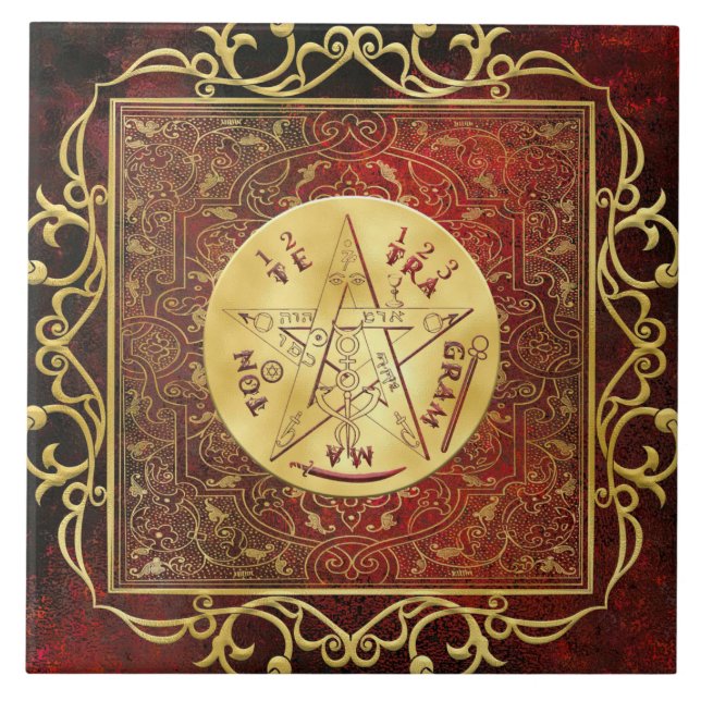 Carreau Tuile d'autel cérémoniel Royal Tetragrammatt (Devant)