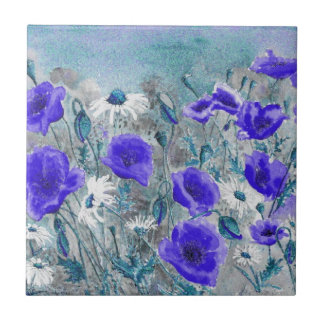 Carreau Tuile "de bleu de pavot"