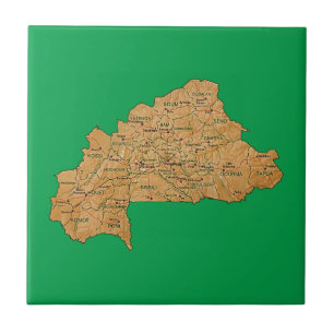 Carreau Tuile de carte de Burkina Faso