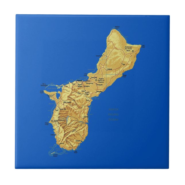 Carreau Tuile de carte de Guam (Devant)