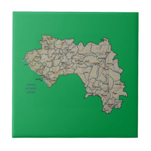 Carreau Tuile de carte de Guinée-Conakry