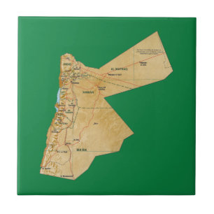 Carreau Tuile de carte de la Jordanie