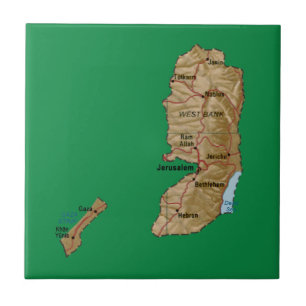 Carreau Tuile de carte de la Palestine