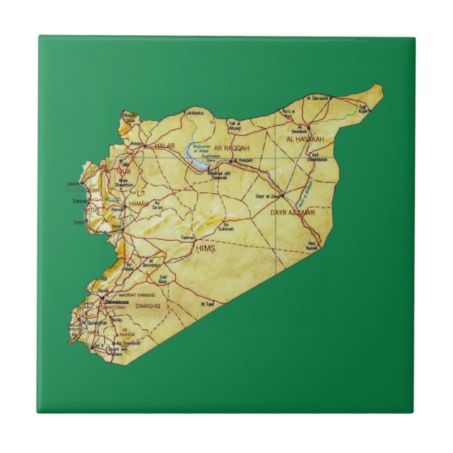 Carreau Tuile de carte de la Syrie (Devant)