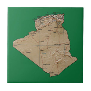 Carreau Tuile de carte de l'Algérie