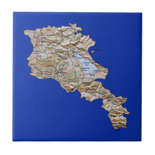 Carreau Tuile de carte de l'Arménie