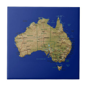 Carreau Tuile de carte de l'Australie