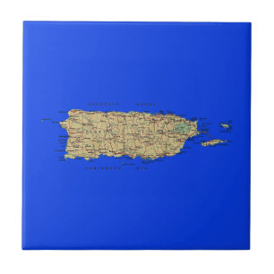 Carreau Tuile de carte de Porto Rico