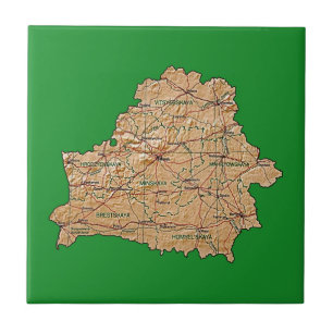 Carreau Tuile de carte du Belarus