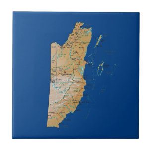 Carreau Tuile de carte du Belize