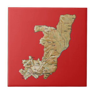 Carreau Tuile de carte du Congo-Brazzaville