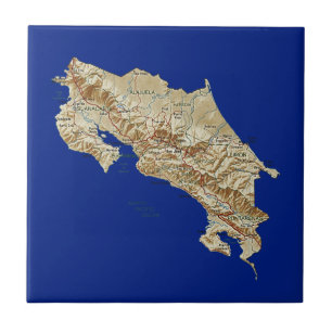 Carreau Tuile de carte du Costa Rica