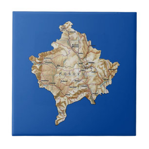 Carreau Tuile de carte du Kosovo