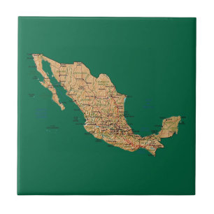 Carreau Tuile de carte du Mexique