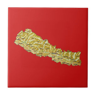 Carreau Tuile de carte du Népal