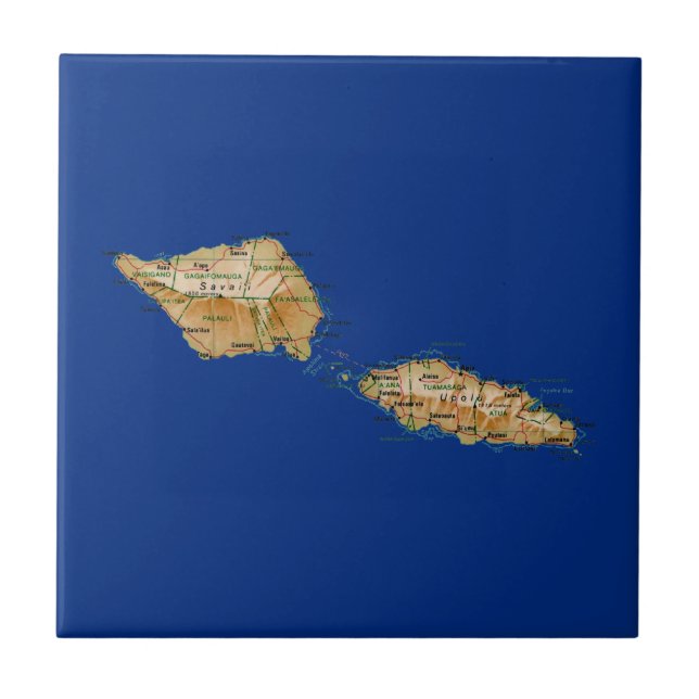 Carreau Tuile de carte du Samoa (Devant)