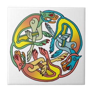 Carreau Tuile de Celtic de Triskele de chiens