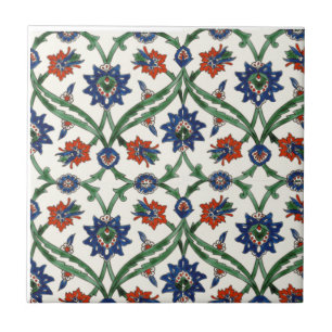 Carreau Tuile de céramique florale, petite (4,25 po x 4,2