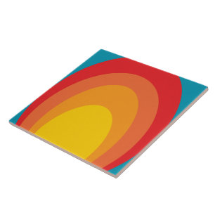 Carreau Tuile de céramique motif rétro des années 60 le