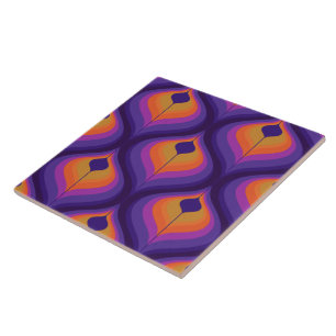 Carreau Tuile de céramique motif rétro des années 60 le