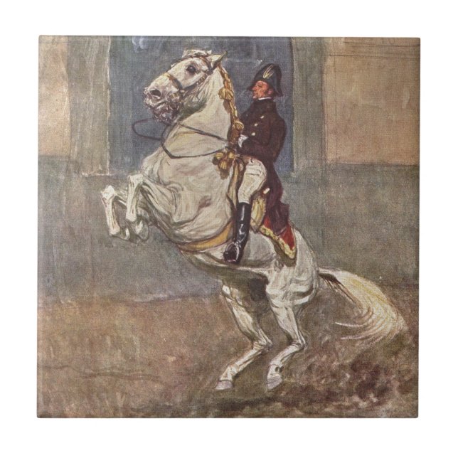 Carreau Tuile de cheval de dressage (Devant)