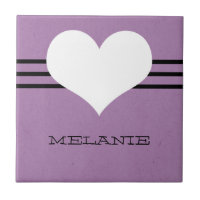 Tuile de coeur moderne violet