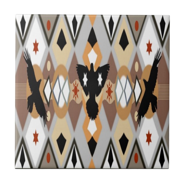 Carreau Tuile de corneille de Natif américain (Devant)