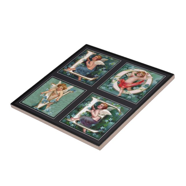 Carreau Tuile de coutume de lettres d'AMOUR d'ange (Côté)