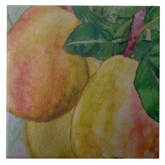 Carreau tuile de cuisine avec l'aquarelle originale (Devant)