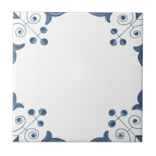 Carreau Tuile de Delft avec des coins de rouleau