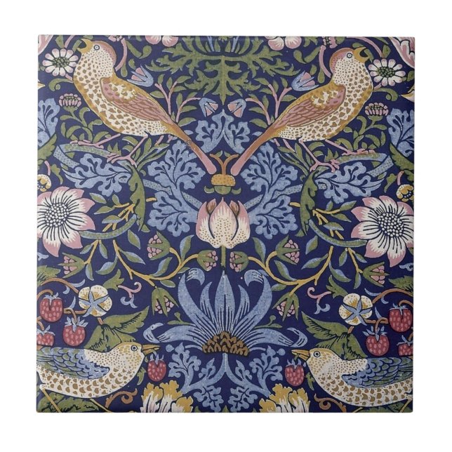 Carreau Tuile de design William Morris Strawberry Thief (Devant)