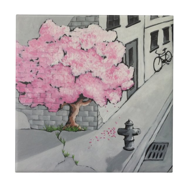 Carreau tuile de graffiti d'arbre (Devant)