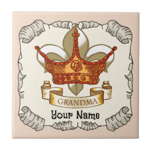 Carreau Tuile de grand-mère Queen Crown