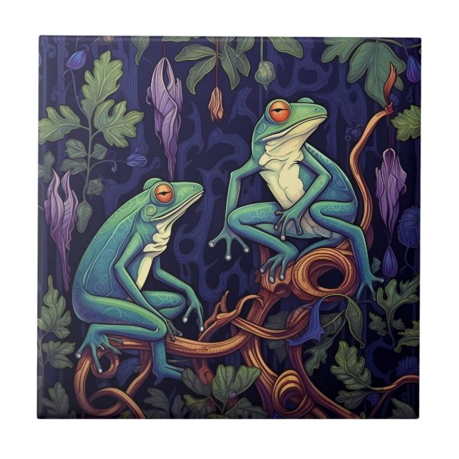 Carreau Tuile de grenouilles ultraviolettes (collection de (Devant)