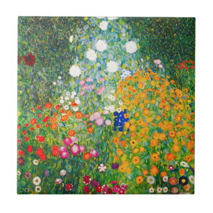 Carreau Tuile de jardin fleuri Gustav Klimt