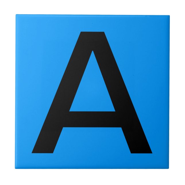 Carreau Tuile de lettre - arrière - plan bleu (Devant)