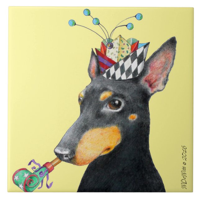 Carreau Tuile de Manchester Terrier (6" x6") (Devant)