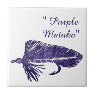 Carreau Tuile de mouche de truite à bande "Purple Matuka".