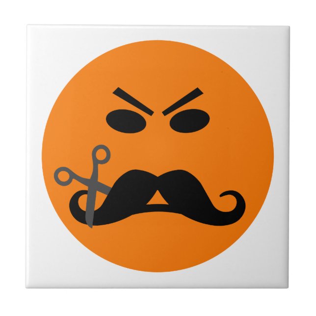 Carreau Tuile de Moustache en colère (Devant)