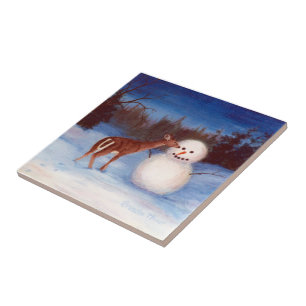 Carreau Tuile de Noël de curiosité